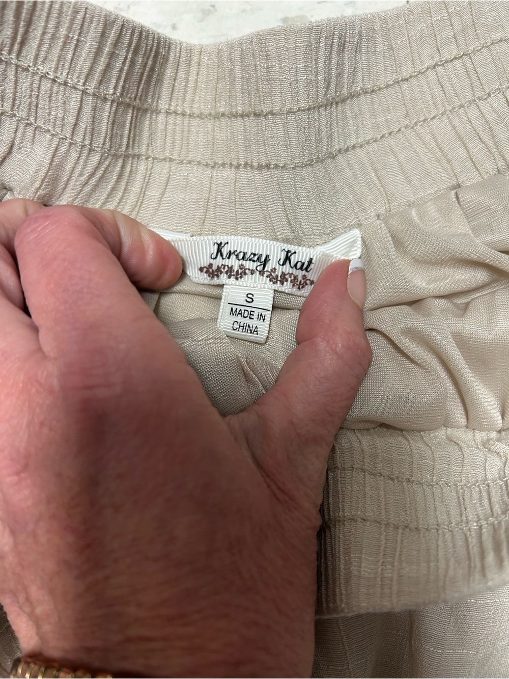 Krazy Kat Cream Boho Lace Trim Midi Skirt Elastic Waist S Boho Cottagecore - Picture 5 of 6